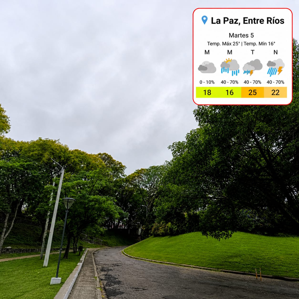 Toda la provincia en alerta amarilla: cómo estará el tiempo en La Paz